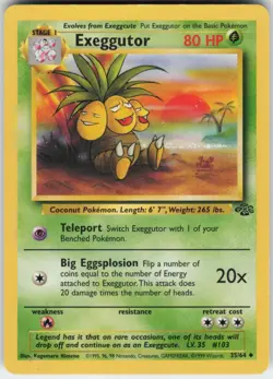 Pokemon TCG Exeggutor 35/64 Jungle Uncommon card Unlimited MP - Image 1
