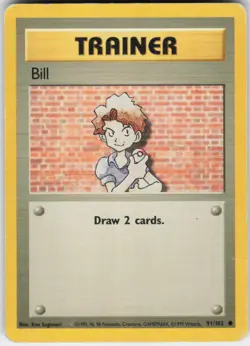 Pokemon TCG Bill 091/102 Base Set Common card Normal MP - Image 1
