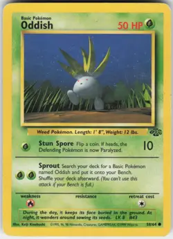 Pokemon TCG Oddish 58/64 Jungle Common card Unlimited MP - Image 1