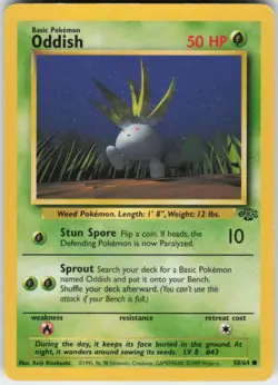 Pokemon TCG Oddish 58/64 Jungle Common card Unlimited MP - Image 1