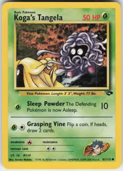 Pokemon TCG Koga's Tangela 081/132 Gym Challenge Common card Unlimited MP - Image 1
