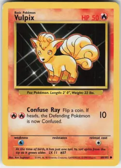Pokemon TCG Vulpix 068/102 Base Set Common card Normal MP - Image 1