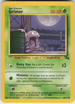 Pokemon TCG Grimer 48/62 Fossil Common card Unlimited MP - Image 1