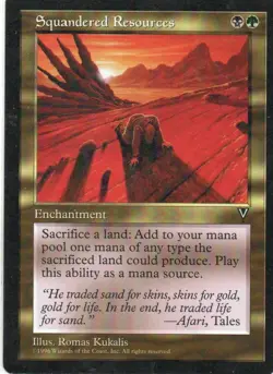 MTG: Visions: Squandered Resources: Lightly Played Condition - Image 1