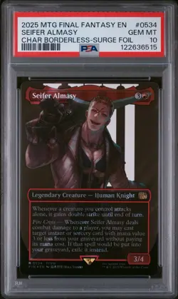 2025 MTG Final Fantasy Seifer Almasy PSA GEM MT 10 Borderless Surge Foil 0534 - Image 1