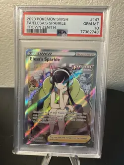 PSA 10 2023 POKEMON SWORD AND SHIELD CROWN ZENITH 147 FULL ART/ELESA'S SPARKLE - Image 1