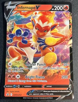 Infernape V SWSH252 NM Holofoil Promo Rare Pokemon Card - Image 1