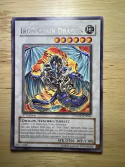 | Yugioh Iron Chain Dragon CSOC-EN040 1st Edition Crossroads Of Chaos | - Image 1