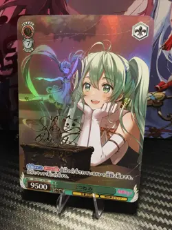 Hatsune Miku Gold Signature Waifu CCG Goddess Story Weiss Shwarz Doujin Card - Image 2