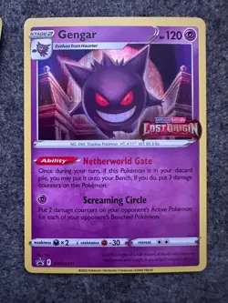 Pokemon Gengar Card SWSH241 Lost Origin Stamped Black Star Promo - Image 1