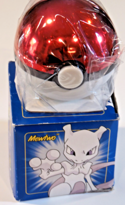 Pokemon 23k Gold Plated Mewtwo Trading Card Pokeball 1999 Box w Wear -Sealed Bag - Image 1