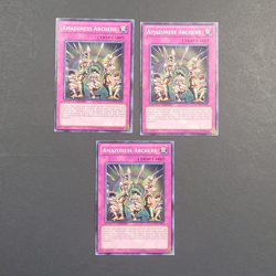 Yugioh TCG - 3x Amazoness Archers - GLD3 -EN046 - LP/NM - Common - Limited 2010 - Image 2