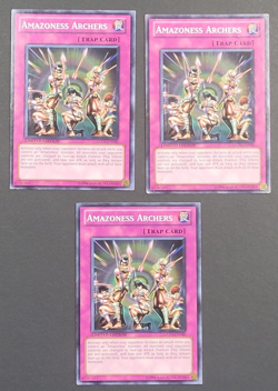 Yugioh TCG - 3x Amazoness Archers - GLD3 -EN046 - LP/NM - Common - Limited 2010 - Image 1