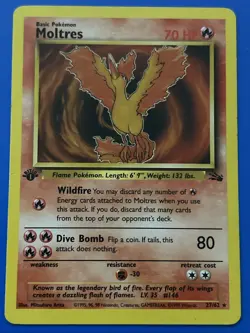 Moltres - First Edition - Pokemon TCG - Fossil - 27/62 - NM - Image 1
