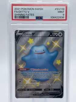 2021 Pokemon SWSH - Shining Fates - Ditto V #SV118 - Shiny Vault - PSA 9 Mint - Image 1