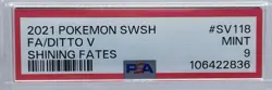 2021 Pokemon SWSH - Shining Fates - Ditto V #SV118 - Shiny Vault - PSA 9 Mint - Image 4