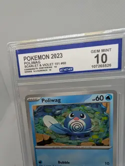 Poliwag - 060/165 - Pokemon TCG Scarlet & Violet 151 CCG 10 GEM MINT Graded - Image 3