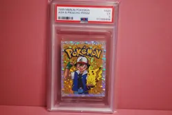 PSA Ash & Pikachu Prism Holo Sticker #S29 Topps Merlin Pokemon Series 1 - 1999 - Image 1