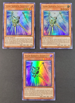 Yugioh TCG - 3x Star Seraph Scepter - DUPO-EN060 - 1st Ed - Ultra Rare - NM 2019 - Image 1