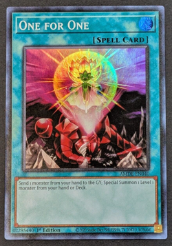 Yugioh TCG - 1x One for One - AMDE-EN040 - NM - 1st Edition - Super Rare - 2023 - Image 1