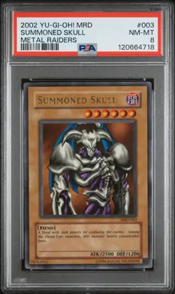 PSA 8 (NM-MT) 2002 Yu-Gi-Oh! MRD-Metal Raiders #003 Summoned Skull - Image 1
