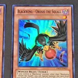 Yugioh TCG - 2x Blackwing Oroshi the Squall - DRLG-EN027 - NM - 1st Edition 2014 - Image 4