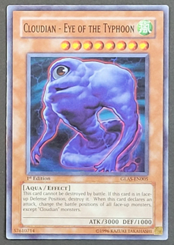 Yugioh TCG - Cloudian Eye of the Typhoon - GLAS-EN005 - NM - Super Rare 1st 2007 - Image 1