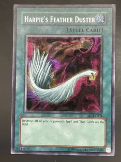 YUGIOH HARPIE'S FEATHER DUSTER SECRET RARE MP CONDITION WC4-E003 - Image 1