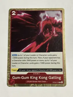 Gum-Gum King Kong Gatling OP06-018 R Wings of the Captain One Piece Card NM ENG - Image 1