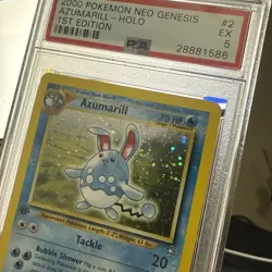 SWIRL!! PSA 5 MINT Azumarill 2 Neo Genesis 1st Edition Holo Pokemon Card - Image 3