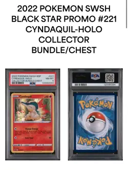Cyndaquil - PSA 8 (MC) - Black Star Promo SWSH221 Cosmos Holo Pokemon Card - Image 2