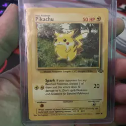 Pikachu Pokemon Card Lv. 14 Base Set 60/64 HP Spark Attack - Image 2