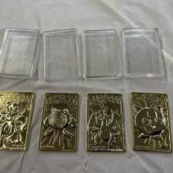 1999 Pokemon 24K Gold Plated Trading Card Limited Edition Burger King Lot Of 4 - Image 1