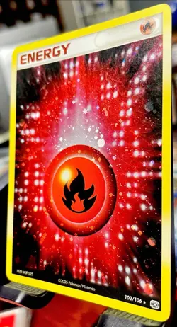 Fire 🔥 Energy 102/106 Pokemon TCG Card Rare Holo LP - Image 3