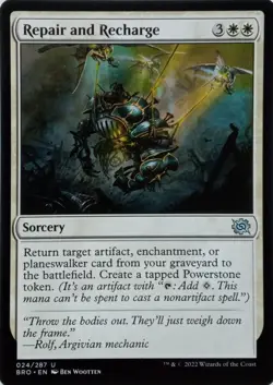 024/287 REPAIR AND RECHARGE UNCOMMON THE BROTHER'S WAR MTG CARD - Image 1