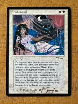 MTG Magic the Gathering - SHAHRAZAD - Arabian Nights - SIGNED by Kaja Foglio - Image 1