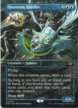 MTG: Edge of Eternities: Borderless Quantum Riddler: Lightly Played Condition - Image 1