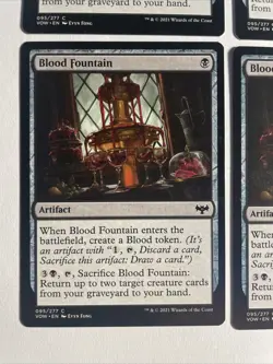 4x Mtg Crimson Vow Blood Fountain NM/M Magic The Gathering - Image 2