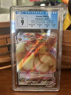 CGC 9 Mint Eevee VMAX SWSH087 Shining Fates ETB Promo Pokemon 2021 - Image 1