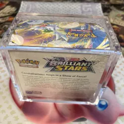 Pokemon Brilliant Stars Booster Box Sealed Acrylic Case Dented Corner see pic - Image 4