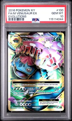 2016 Pokemon XY Evolutions Full Art M Venusaur EX #100 PSA 10 - Image 1