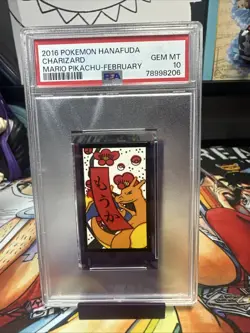 PSA 10 2016 Charizard Pokemon Hanafuda Mario Pikachu February Gem Mint Nintendo - Image 2