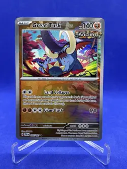 Great Tusk 055/131 Master Ball Reverse Holo SV Prismatic Evolutions Pokemon M/NM - Image 1