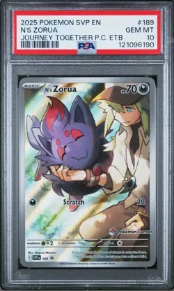 2025 Pokemon SVP EN N's ZORUA Journey Together Pokemon Center ETB PSA 10 - Image 1