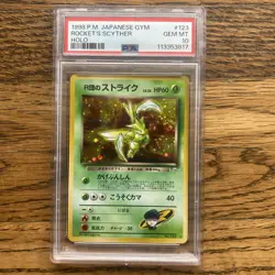 Rocket's Scyther Pokemon 1998 Holo Gym Heroes Japanese 123 PSA 10 - Image 1