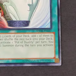 Yugioh TCG - Pot of Duality - SDOK-EN027- 1st Edition - Common - LP - Spell 2013 - Image 4