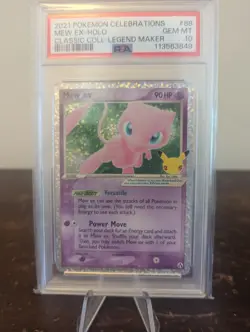 PSA 10 MEW 88 EX-HOLO CLASSIC COLL-LEGEND MAKER POKEMON CELEBRATIONS - Image 1