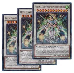 Yugioh Crystal Clear Wing Over Synchro Dragon x 3 1st Ultra Rare NM - Free Holo - Image 1
