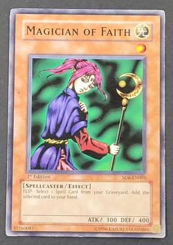 Yugioh TCG - Magician of Faith - SD6-EN005 - LP - 1st Ed - Common - Monster 2005 - Image 1