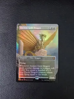 Ancient Gold Dragon Borderless Commander Legends: Battle for Baldur's Gate Foil - Image 1